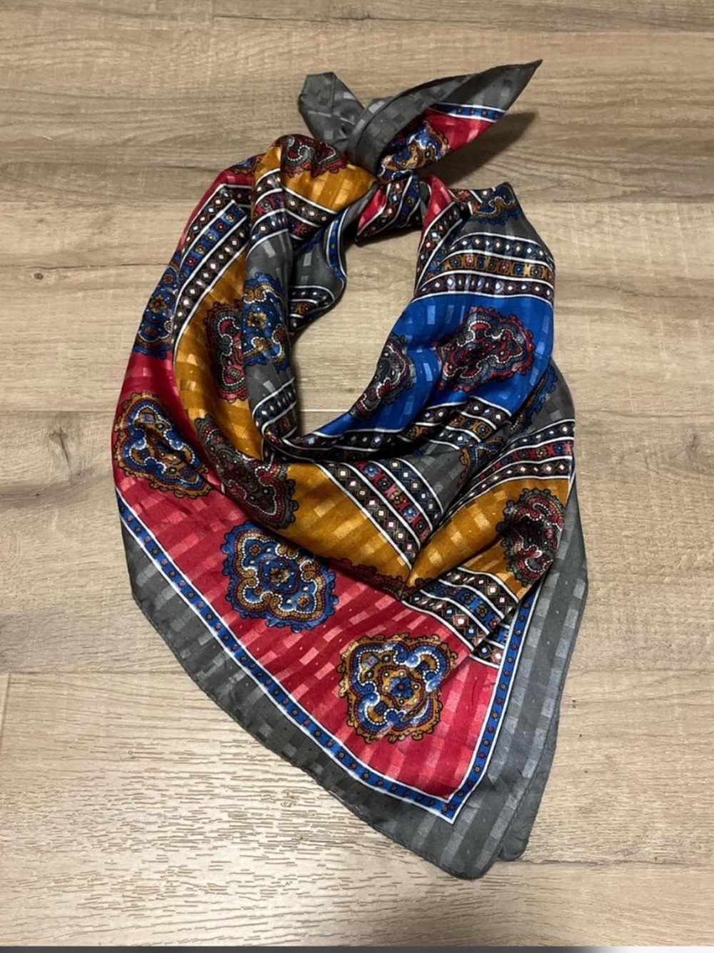 Multicolor Paisley Silk-Feel Square Scarf